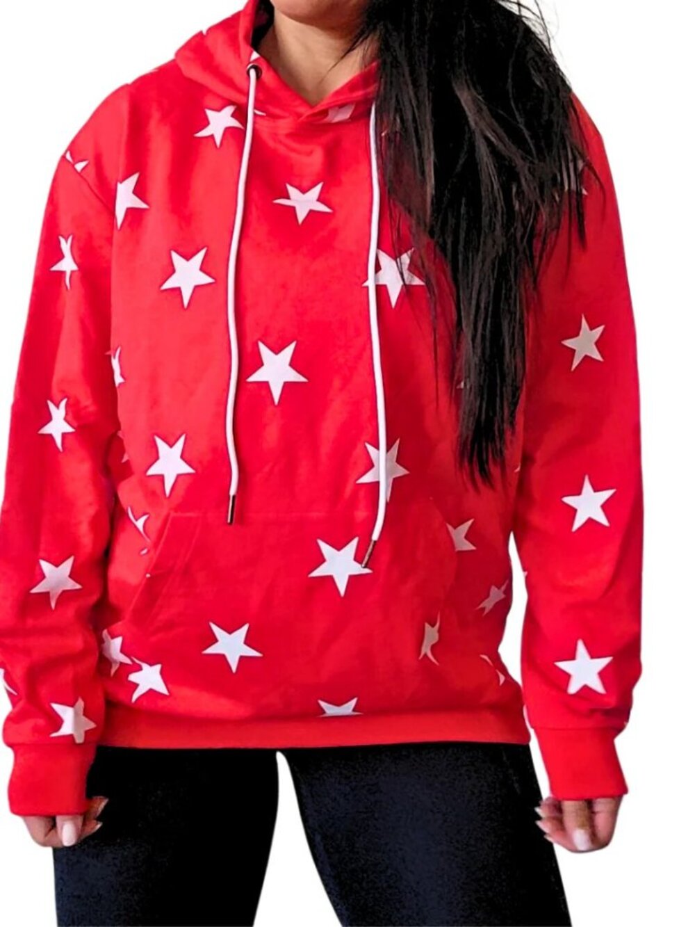 Flex it Pink Athletic Wear Firecracker Stars hoodie, Kangaroo pocket, XL (12-14)